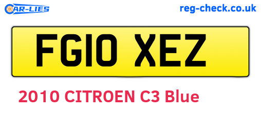 FG10XEZ are the vehicle registration plates.