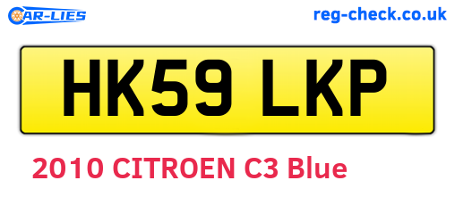 HK59LKP are the vehicle registration plates.