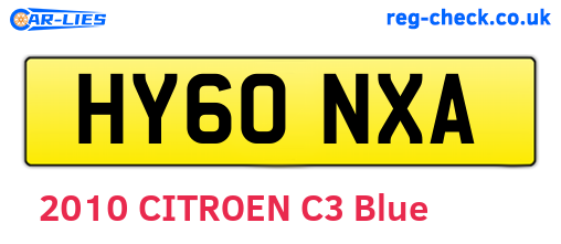 HY60NXA are the vehicle registration plates.