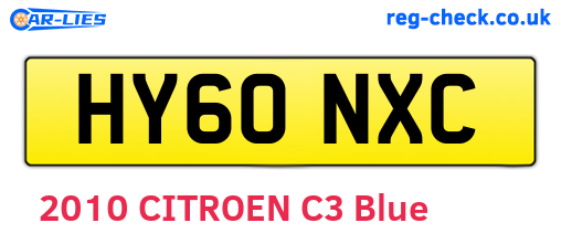 HY60NXC are the vehicle registration plates.