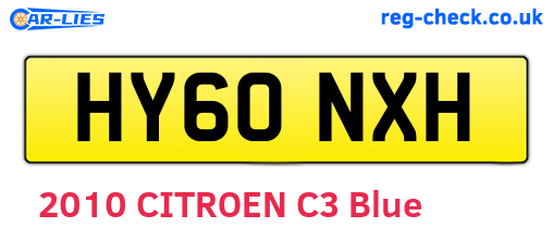 HY60NXH are the vehicle registration plates.