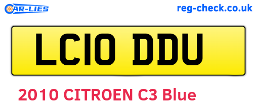 LC10DDU are the vehicle registration plates.