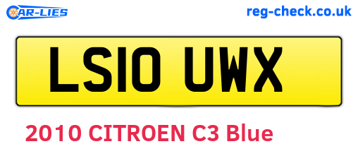LS10UWX are the vehicle registration plates.