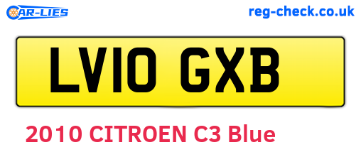 LV10GXB are the vehicle registration plates.