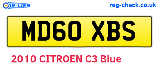 MD60XBS are the vehicle registration plates.