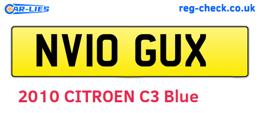NV10GUX are the vehicle registration plates.