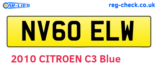 NV60ELW are the vehicle registration plates.