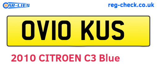 OV10KUS are the vehicle registration plates.
