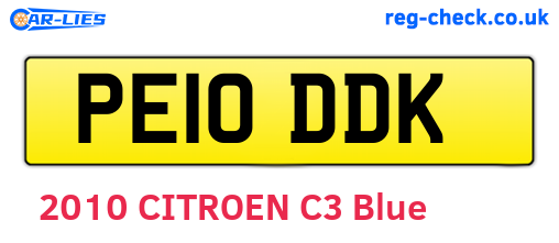 PE10DDK are the vehicle registration plates.