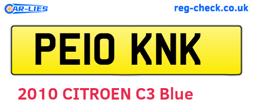 PE10KNK are the vehicle registration plates.