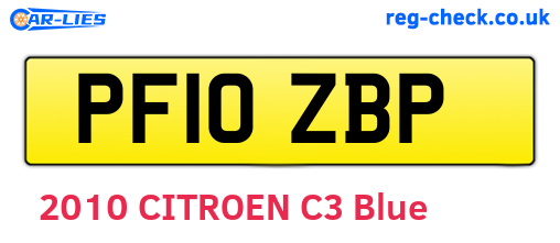 PF10ZBP are the vehicle registration plates.