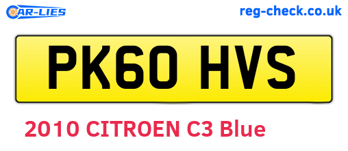 PK60HVS are the vehicle registration plates.