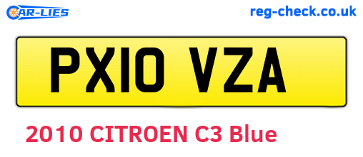 PX10VZA are the vehicle registration plates.