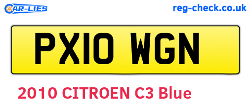 PX10WGN are the vehicle registration plates.