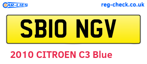 SB10NGV are the vehicle registration plates.