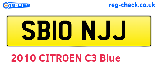 SB10NJJ are the vehicle registration plates.