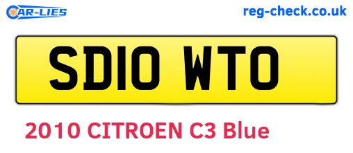 SD10WTO are the vehicle registration plates.