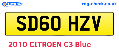 SD60HZV are the vehicle registration plates.