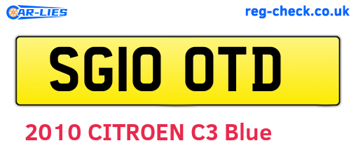 SG10OTD are the vehicle registration plates.