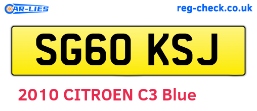SG60KSJ are the vehicle registration plates.