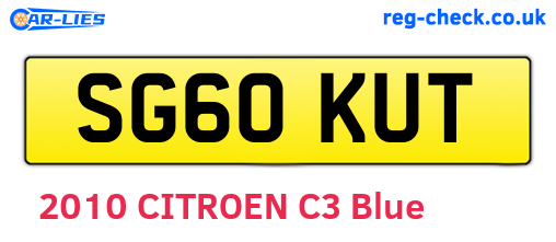 SG60KUT are the vehicle registration plates.