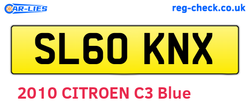 SL60KNX are the vehicle registration plates.