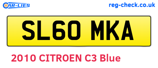 SL60MKA are the vehicle registration plates.