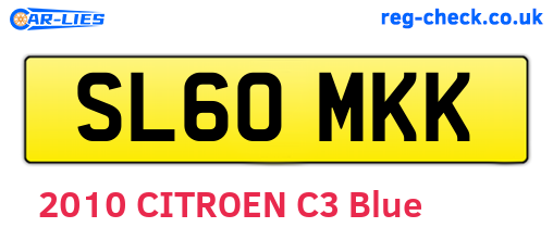 SL60MKK are the vehicle registration plates.