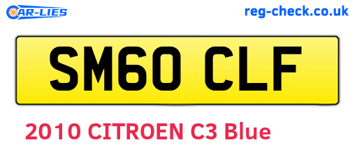 SM60CLF are the vehicle registration plates.