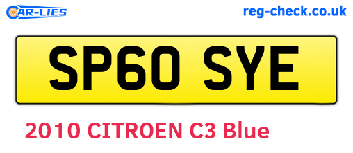 SP60SYE are the vehicle registration plates.