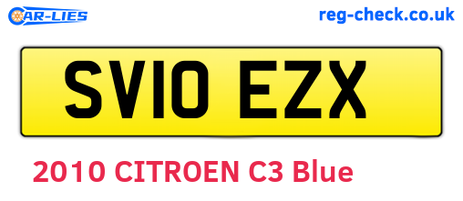 SV10EZX are the vehicle registration plates.
