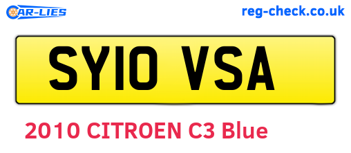 SY10VSA are the vehicle registration plates.