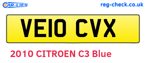 VE10CVX are the vehicle registration plates.