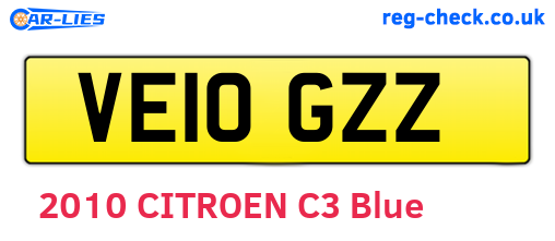 VE10GZZ are the vehicle registration plates.