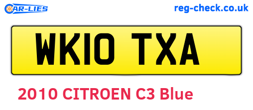 WK10TXA are the vehicle registration plates.