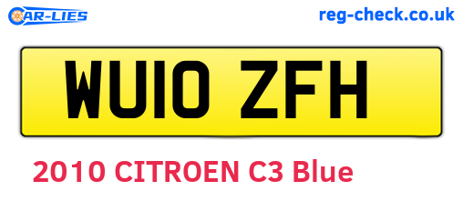 WU10ZFH are the vehicle registration plates.