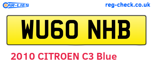 WU60NHB are the vehicle registration plates.