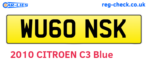 WU60NSK are the vehicle registration plates.