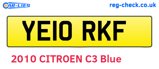 YE10RKF are the vehicle registration plates.