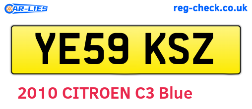 YE59KSZ are the vehicle registration plates.