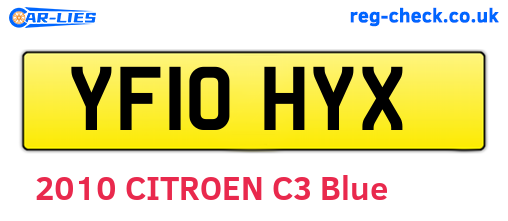 YF10HYX are the vehicle registration plates.