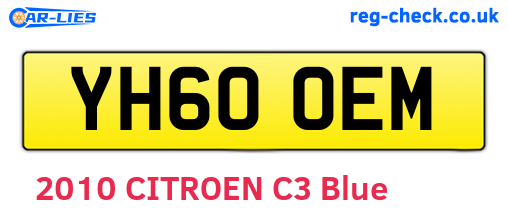 YH60OEM are the vehicle registration plates.