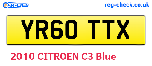 YR60TTX are the vehicle registration plates.
