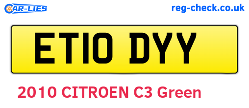ET10DYY are the vehicle registration plates.