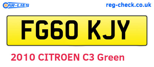 FG60KJY are the vehicle registration plates.