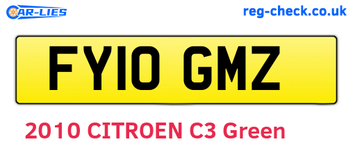 FY10GMZ are the vehicle registration plates.