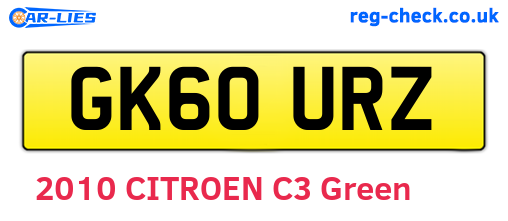 GK60URZ are the vehicle registration plates.