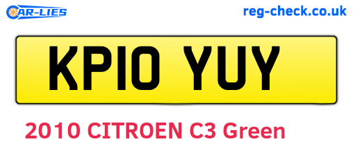 KP10YUY are the vehicle registration plates.