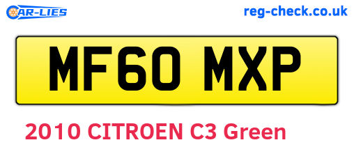 MF60MXP are the vehicle registration plates.