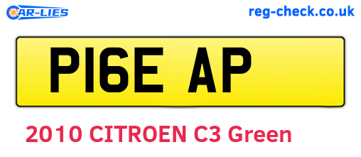 P16EAP are the vehicle registration plates.
